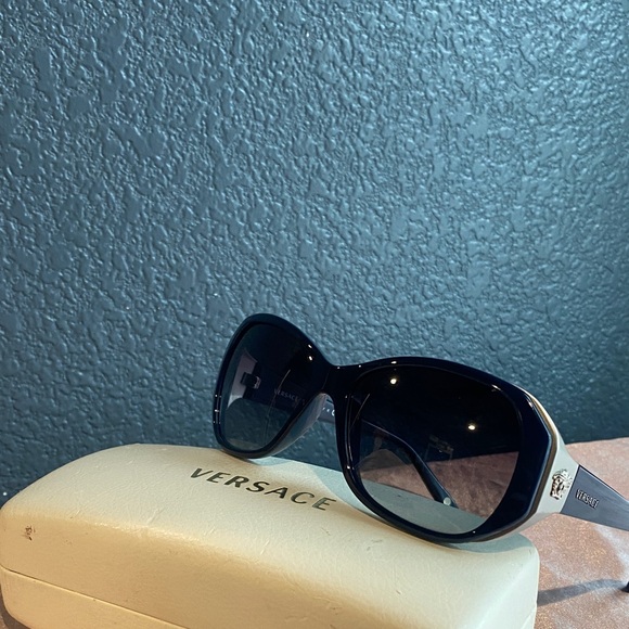 Versace Navy and Silver Sunglasses main image 8